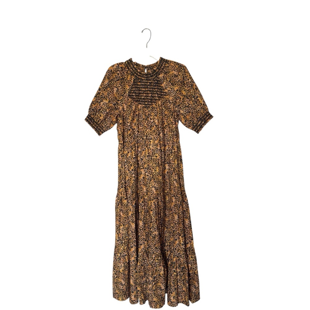 Saylor Large Kirstin Leopard Print Tiered‎ Cotton Maxi Dress Boho Chic - Picture 4 of 12